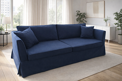 capa sob medida sofá azul